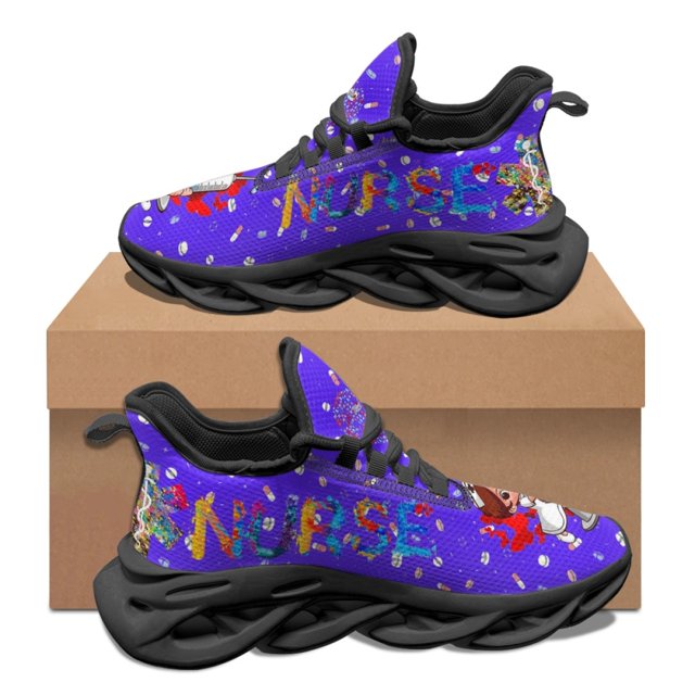 Zapatillas de baloncesto de plataforma resistentes al desgaste con cordones y cómodas zapatillas de baloncesto de moda para otoño e invierno con bonito patrón de herramientas de enfermera Kawaii para