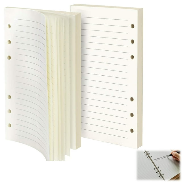 2 Packs A5 Refills Ruled Lined Paper - 90 Sheets A5 Refill Pad for A5 Diary, 8.3 x 5.6 Inch Loose-Leaf Refillable Planner Inserts A5 Paper, A5 Lined Paper Refill for Class Meeting Records