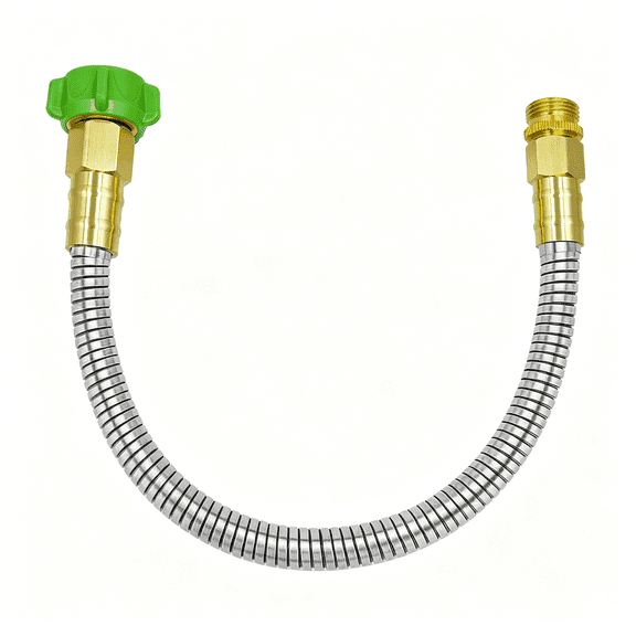 ZHZFKQ 304 Stainless Steel 2Ft Short Garden Hose with Female to Male Metal Connector,Flexible&Lightweight Water Hose(2Ft)