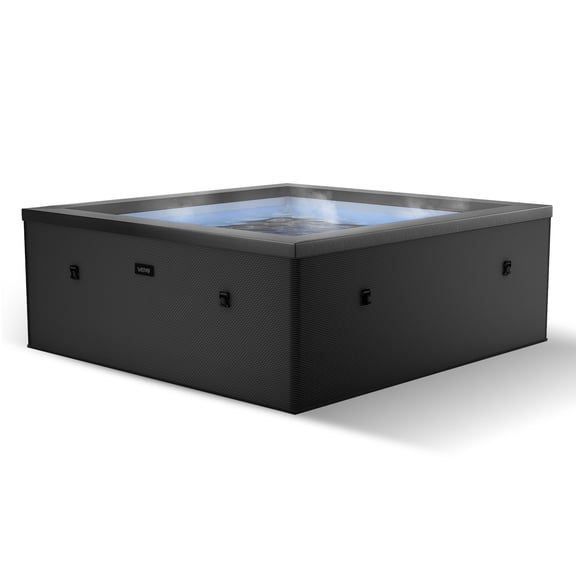 Wave Garda 4-Person Square Eco Foam Hot Tub | 70-Jet Spa, Wi-Fi Eco Heater | Flint Gray