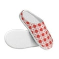thumbnail image 3 of Daiia Checkered Christmas With Snowflakes Print Women’s Fuzzy Slippers Memory Foam Lightweight House Shoes Cozy Loafer Flannel House Shoes-40/41, 3 of 7