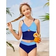 thumbnail image 2 of Traje de baño Doumlop Teen para niñas de 16 a 18 años, talla 18, color azul bloque, 2 of 9
