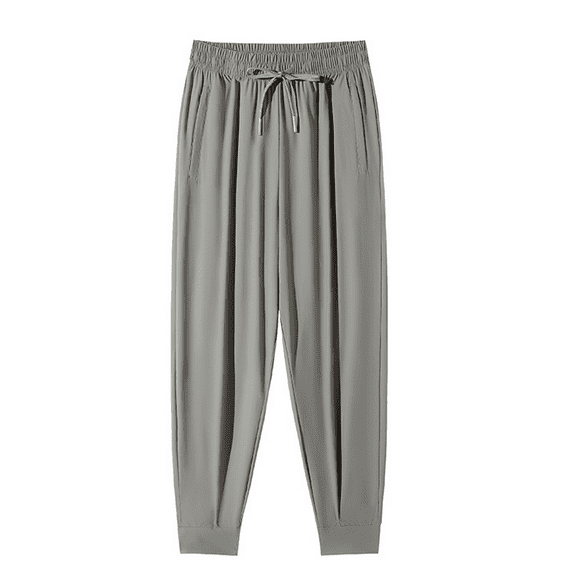 Hot Sale!BKQCNKM Wide Leg Pants Woman, Flowy Pants for Women, Drawstring Pants Women, Stretch Breathable Casual Pants Stretch Active Pant, Baggy Pants, Gray 3XL