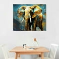 thumbnail image 2 of EastSmooth Modern Canvas Prints Animal Picture Wall Art Gold and Grey Contemporary Elephant Painting for Home Office Bedroom Guest Room Decor Framed Artwork Ready to Hang, 2 of 4