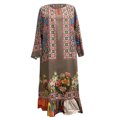 thumbnail image 3 of Sakmal Knee Length Womens Dresses Under $5 Yellow Shift Dress Graphic Vintage 3/4 Sleeve V-Neck Ladies for Women Trendy, 3 of 6