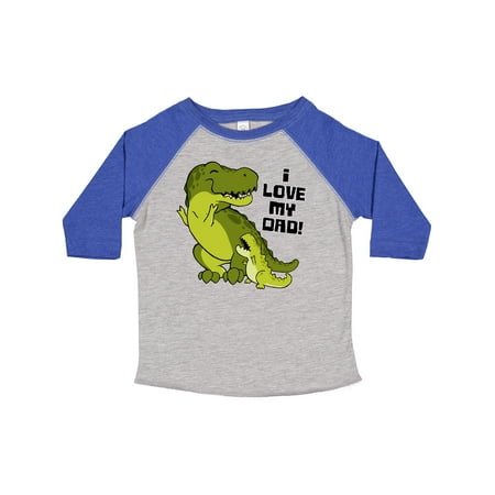 

Inktastic I Love My Dad with Baby and Daddy Tyranasaurus Rex Gift Toddler Boy or Toddler Girl T-Shirt