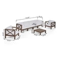 thumbnail image 4 of Elisha Outdoor 6 Seater Acacia Wood Sofa Chat Set, Gray and White, 4 of 13
