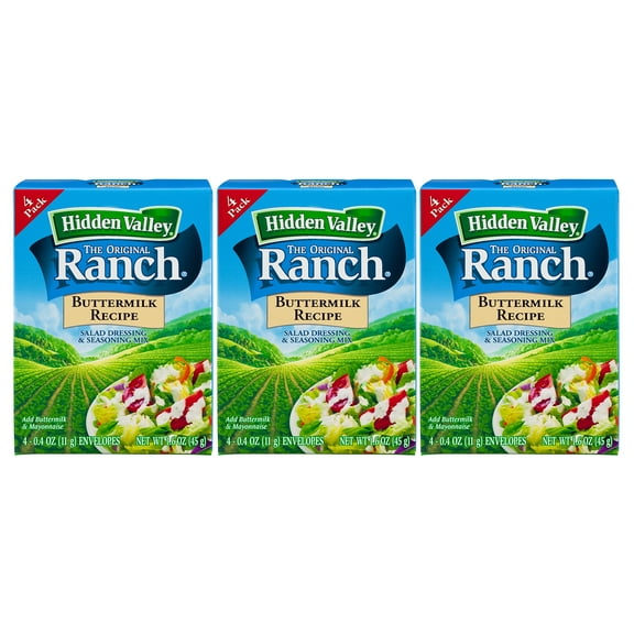 Hidden Valley Original Ranch Buttermilk Recipe Salad Dressing and Seasoning Mix, Twelve 0.40 Ounce Packets (4.8 Ounces Total)