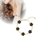 thumbnail image 2 of Olilia 18K Gold-Plated Four Leaf Clover Bracelet for Women,Adjustable lucky Bracelet Set Jewelry Gift-Hypoallergenic Charm for Birthdays, Wellness & Daily Wear - Black, 2 of 6