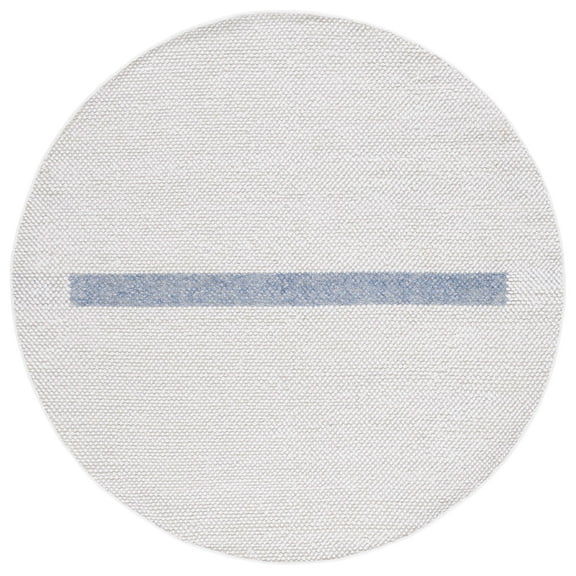 SAFAVIEH Natura Marina Striped Wool Area Rug, Ivory/Blue, 6' x 6' Round