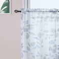 thumbnail image 2 of Mulanimo Kitchen Curtains Leaves Pattern Small Sheer Tier Curtains with Rod Pocket Bathroom Window Curtain Small Curtains, 26" W x 24" L, Set of 2, 2 of 7