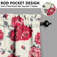 thumbnail image 5 of Pioneer Kitchen Curtains and Valance Set 24 Inch Tier the Peony Flowers Curtains Small Drapes for Cafe Living Room Bathroom Farmhouse 3 Pieces Set Rod Pocket, 5 of 6