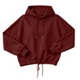 thumbnail image 3 of HAiming Womens Hoodies Long Sleeve Drawstring Solid Color Casual Trendy Sweatshirts Fall Winter Going out Blouses, 3 of 7