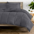 thumbnail image 3 of EASYCOT Luxurious Feather Down Alternative Comforter, Hotel Collection Duvet Insert Comforter for All Season,100% Soft Egyptian Cotton Shell with Corner Tabs 300 GSM Gray , Queen, 3 of 6