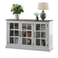 thumbnail image 3 of Twin Star Home 55" Two Tone Sideboard with Window Pane Glass Doors and Adjustable Shelves, 3 of 8