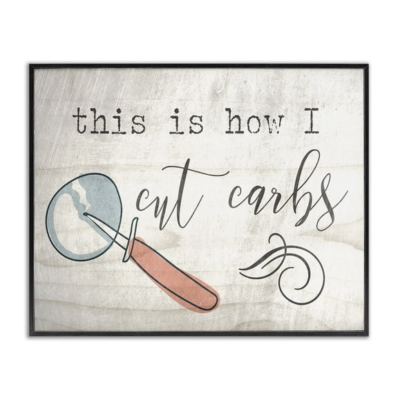 Stupell Industries Eclectic This is How I Cut Carbs Black Framed Giclee Art, 20 x 16, by Lil' Rue