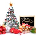 thumbnail image 4 of Gymax 15 Inch Artificial Christmas Tree Tabletop Luminous Ceramic Tree Silver, 4 of 9