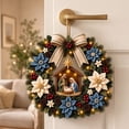 thumbnail image 4 of 3D Fabric Wreath Kit, Hand Assembly Christmas Wreath with Light String and Figures, DIY Holiday Decoration for Door Wall Hanging Winter Home Decor(A), 4 of 6