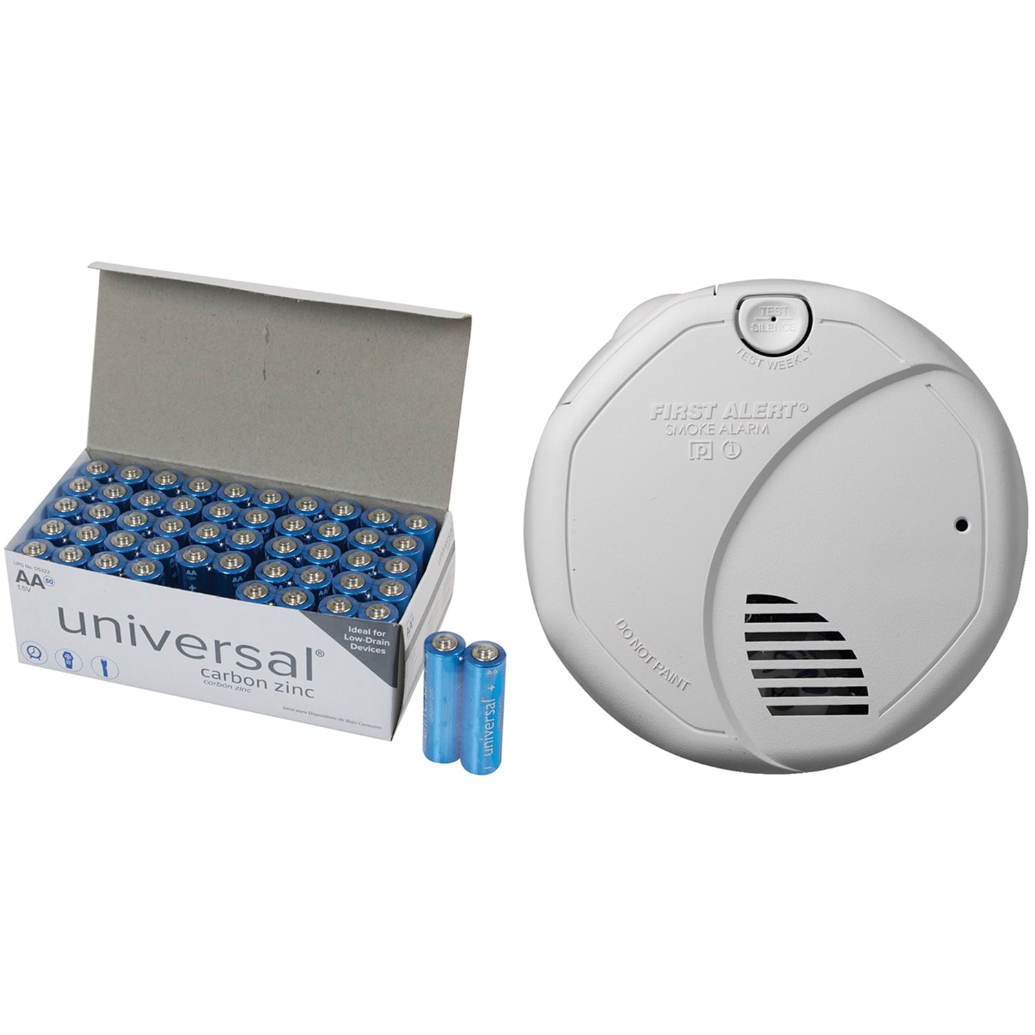 First Alert SA320CN DualSensor Smoke Alarm & UPG AA 50 PK Walmart