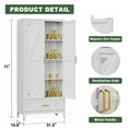 thumbnail image 6 of CXUZCZ 71" Tall Metal Storage Cabinets,Kitchen Pantry Cabinet with 3 Adjustable Shelves and 1 Drawer,Freestanding Cupboard for Kicthen,Dining Room,Living,Hallway,White, 6 of 11