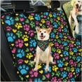 thumbnail image 3 of Pzuqiu Dog Paw Dog Car Seat Cover for Back Seat Scratchproof Dog Bed for SUV,Sedan,Truck with Adjustable Dogs Bandanas Car Garbage Bag 3 Pcs, 3 of 6