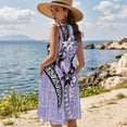 thumbnail image 2 of Garronmavis Polynesian Couple Matching Hawaiian Outfits Button-Down Shirt for Men Lightweight Hawaiian Blouse Tops and Polyester Vacation Womens Sleeveless Dress, 2 of 7