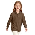 thumbnail image 2 of Girls Long Sleeve Polo Shirt School Uniform Classic Fit Solid Color Casual Top For Kids Everyday Wear Comfortable Regular Fit, 2 of 3
