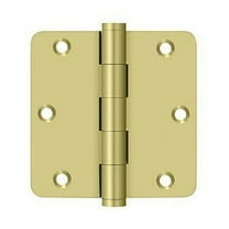 3.5" x 1/4R Solid Brass Hinge 2/pk - Polished Brass