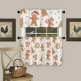 thumbnail image 2 of Kitchen Curtains and Valances Set, Christmas Gingerbread Man Winter Short Rod Pocket 3 Pieces Window Curtain Set for Bedroom, Bathroom, 24 Inch Long, 2 of 6