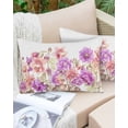 thumbnail image 6 of Pack of 2 Outdoor Pillow Covers, Spring Farmhouse Style Plant Blue and Pink Flowers Waterproof Square Throw Pillowcase Cushion Decorative Pillow Covers for Couch Patio Tent, 20x12 in, 6 of 6