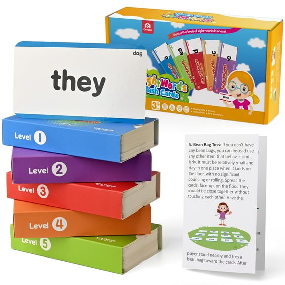 Coogam 520 Sight Words Learning Vocabulary Flash Cards, Site Word Educational Montessori Toy for 1 2 3 Years Old