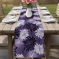 thumbnail image 4 of Purple Black Flowers Table Runner 72 Inches, Modern Abstract Blooms Floral Bed Runner Dresser Scarves Tabletop for Indoor Outdoor Parties/Ceremony/Banquet, 16" x 72", 4 of 9