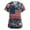 Dark Blue, variant on Women V Neck Short Sleeve Scrub Top with American Flag and Floral Print Lightweight Breathable Fabric Workwear Uniform Cyan L