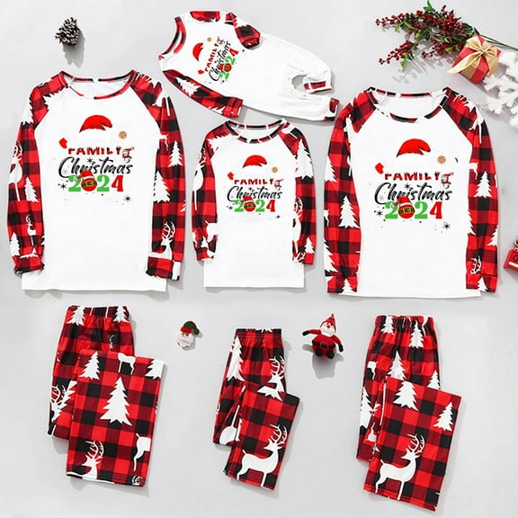 Penkiiy Christmas Pajamas for Family 2024 Matching Sets Lounge Sets for Women Couples Loungewear Sets Christmas Pjs 9 Months Red