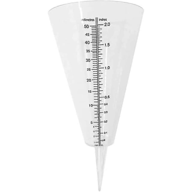 Rain Gauge Cone Ground Rain Gauge Rain Measuring Cup Used for Garden Outdoor with Double Scale Trans