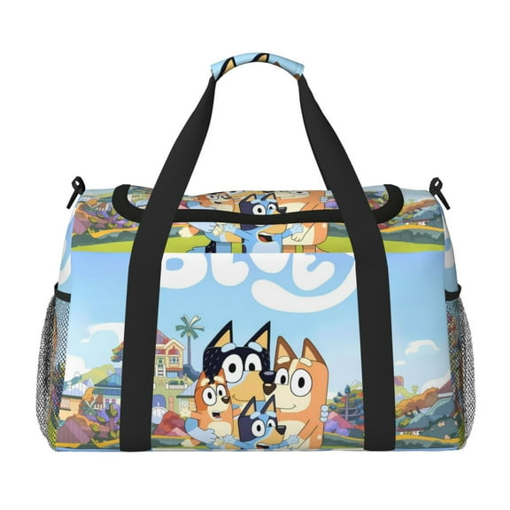 Kowoue Bluey Pattern Hand Travel Bag – Durable Crossbody & Shoulder Travel Tote with Adjustable Strap, Spacious Main Compartment, and Side Pockets