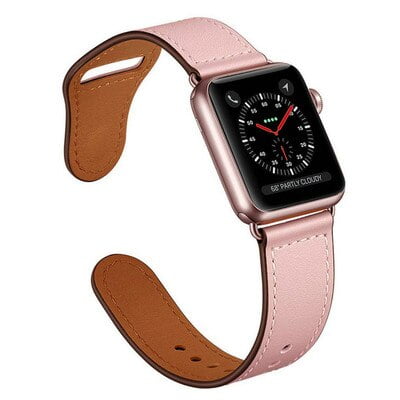Correa de cuero para apple watch, banda de reloj de 44mm/40mm 42mm/38mm, pulsera para apple watch 5 4 3 se 6