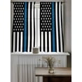 thumbnail image 4 of Blue White American Police Flag Curtains 45 Inch Length,Sheer Curtains for Bedroom Living Room Window Honoring Law Enforcement Officers Kitchen Curtains Small Half Window Drapes 42"x45" 2 Panels, 4 of 7