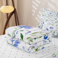 thumbnail image 5 of Erosebridal Botanical Flower Zipper Twin Comforter Sets with Fitted Sheet and 2 Pillowcases, Chic Blossom Zipper Bedding Set, Reversible, Blue Lavender Green, Reversible, 5 of 7