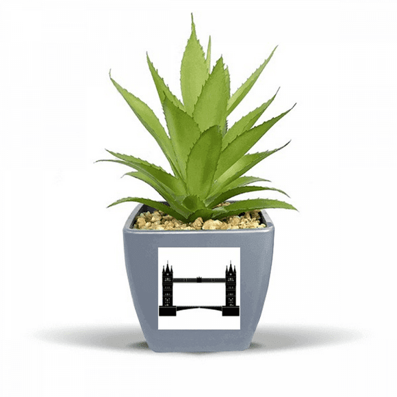 Britain London Tower Bridge Outline UK Fake Pineapple Flower Pot Vase Mini Decor