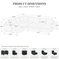 thumbnail image 4 of Belffin D126.6"xW103.8"xH36.4" Chenille Modular Sofa Sectional Sofa With Pull Out Bed, Armrests With Cup Holder Removable Cover Modular Sectional Sleeper Sofa With Storage For Living Room,Dark Grey, 4 of 10