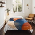 thumbnail image 4 of Navy Blue Burnt Orange Large Tapestry for Bedroom Wall Hanging Tapestry, Abstract Modern Geometric Ceiling Backdrop Tapestries Poster Blanket Wall Decor for Teens Room Living Room Dorm 85" x 90", 4 of 8
