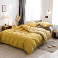 thumbnail image 1 of Luxury 100% Cotton Chenille 4 Pcs Bedding Set - Yellow, 1 of 8