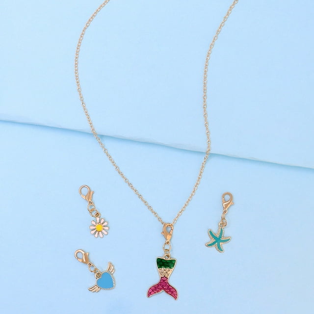 Love Fishtail Starfish Small Daisy Beads Keychain Pendants for Phone Straps Key Bag Decor - 03#