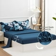 thumbnail image 6 of NTBED Floral Comforter Set King 6 PCS Bed in a Bag Blue Flowers Printed on Navy Botanical Bedding Sets Boho, 6 of 7