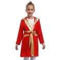 thumbnail image 3 of Kaerm Kids Boys Boxing Costumes Kickboxing Boxer Outfits Hooded Cloak Robe + Muay Thai Shorts Gloves Burgundy&Yellow 6, 3 of 5