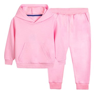 Bocqde Ensembles de Survêtement en Coton pour Enfants Garçons Filles 2-12 Ans, Chandails en Molleton à Capuche à Manches Longues et Pantalons de Jogging Décontractés Mode Tenues Automne Hiver Ensemble de Survêtement 2 Pcs avec Poches