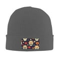 thumbnail image 2 of ZICANCN Beard Psychedelic Skull Flower Knit Beanie Hat, Winter Cap Soft Warm Classic Hats for Men Women, Deep Heather, 2 of 8
