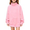 thumbnail image 2 of Ruyang Mock Neck Sweatshirt for Teen Girls Oversized Crewneck Pullover Tops Fall Winter Trendy Hoodies Pockets, 2 of 8
