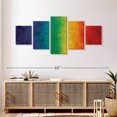 thumbnail image 3 of Elephant Stock Rainbow Colors Wall Art - Horizontal Multi Panel Canvas - Living Room Wall Decor - Advocacy Art Multi Panel - Blue And Red Decor - 55" x 24", 3 of 8